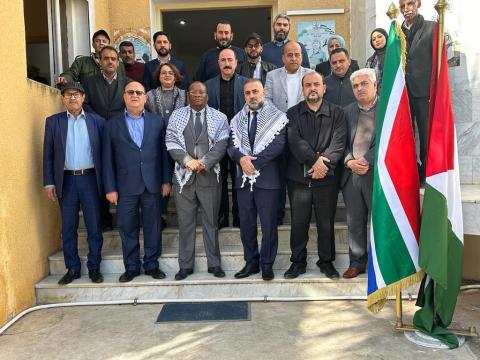 سفير وطاقم سفارة فلسطين في الجزائر يستقبلون سفير جنوب افريقيا 