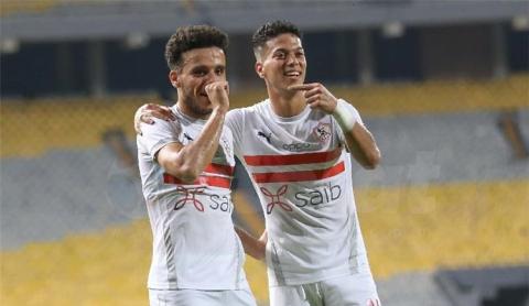 فوز الزمالك على المقاولون العرب بثنائية مصطفى فتحى وأوناجم